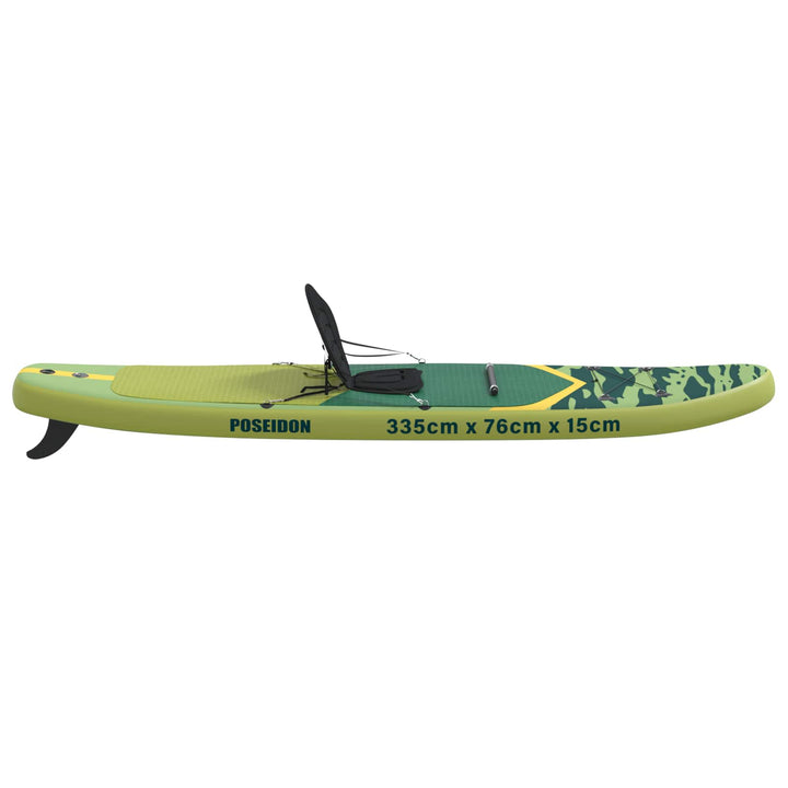 SUP board med sæde 2-i-1 POSEIDON 335 x 76 x 15 cm Grøn