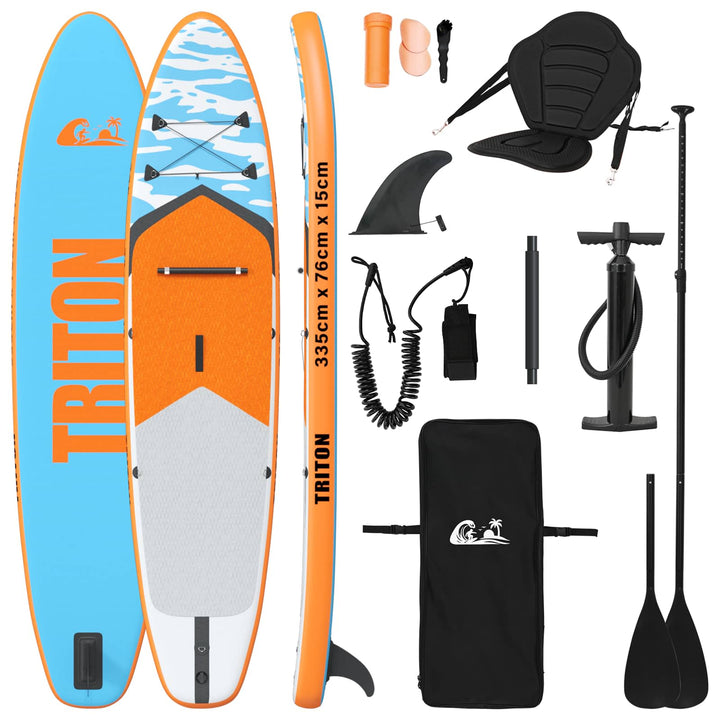 SUP board med sæde 2-i-1 TRITON 335 x 76 x 15 cm Blå