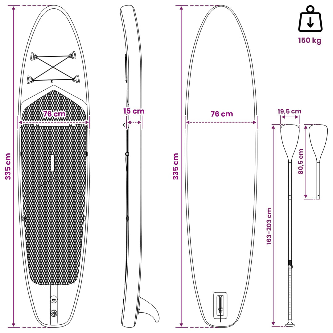 SUP board med sæde 2-i-1 TRITON 335 x 76 x 15 cm Blå
