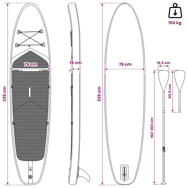 SUP board med sæde 2-i-1 TRITON 335 x 76 x 15 cm Blå
