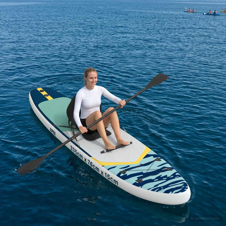 SUP board med sæde 2-i-1 APEX 335 x 76 x 15 cm Blå