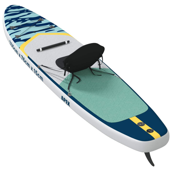 SUP board med sæde 2-i-1 APEX 335 x 76 x 15 cm Blå