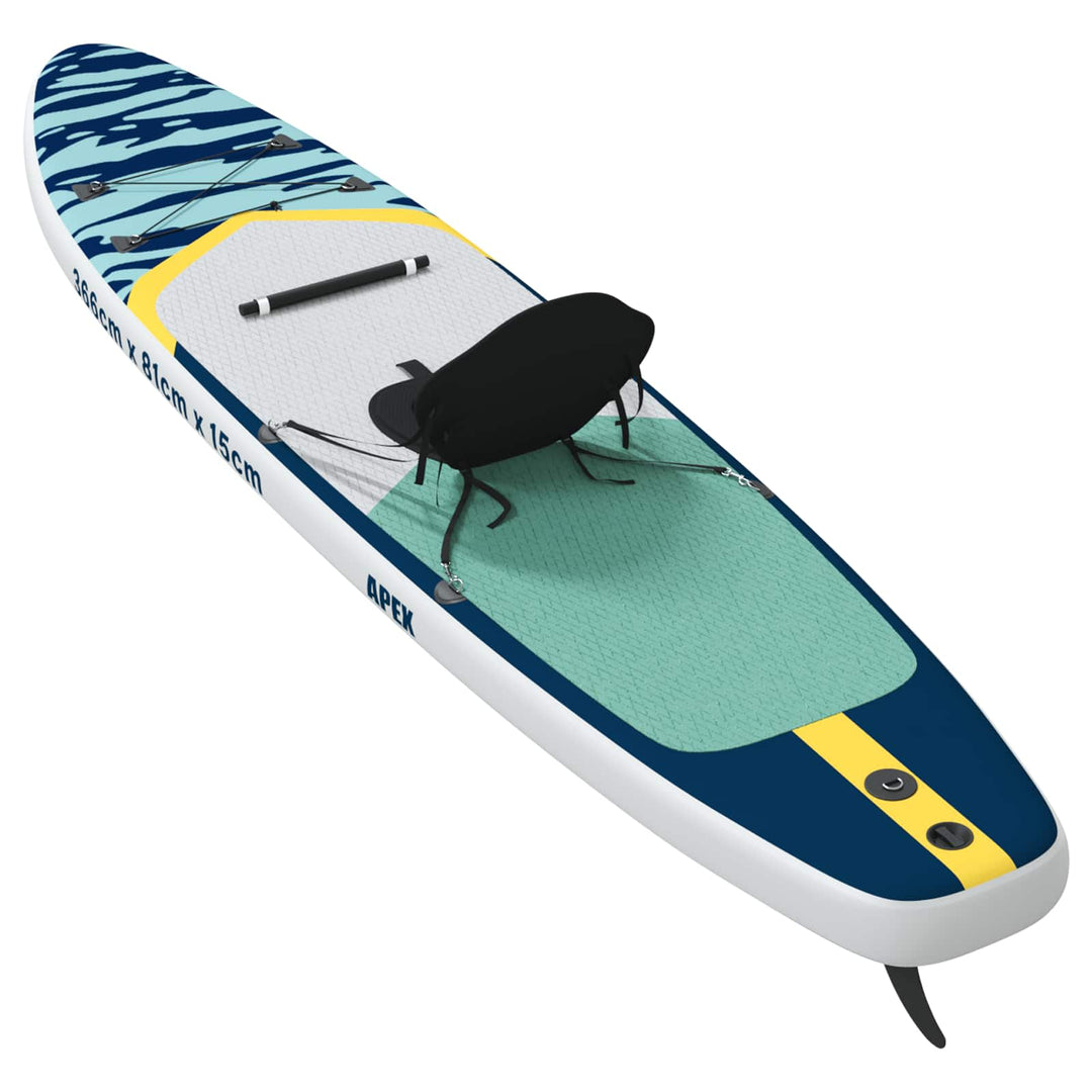 SUP board med sæde 2-i-1 APEX 366 x 81 x 15 cm Blå