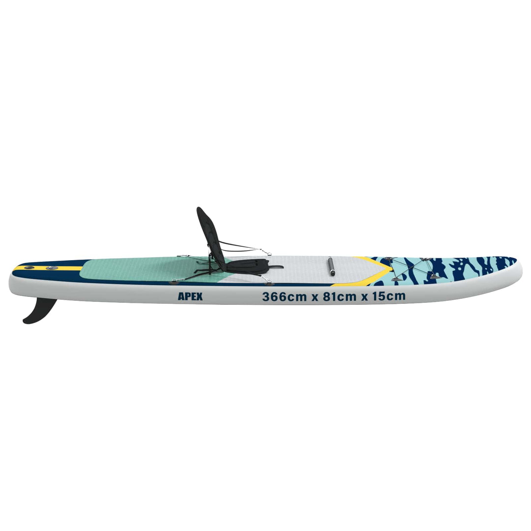 SUP board med sæde 2-i-1 APEX 366 x 81 x 15 cm Blå