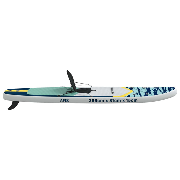 SUP board med sæde 2-i-1 APEX 366 x 81 x 15 cm Blå