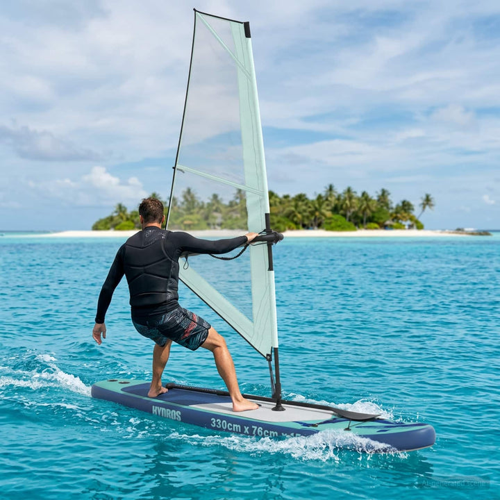 Oppusteligt SUP Board med Sejl HYDROS 330 x 76 x 15 cm Turkis