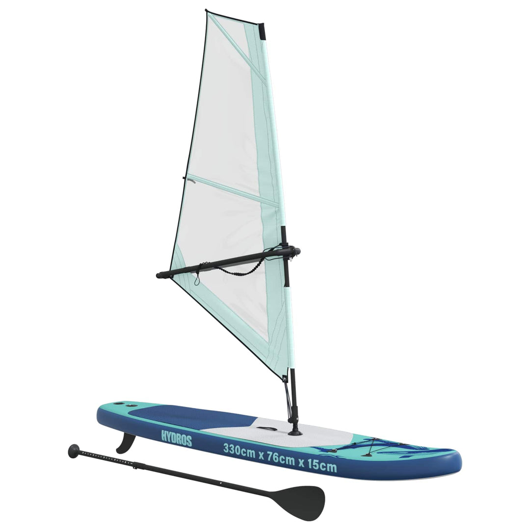 Oppusteligt SUP Board med Sejl HYDROS 330 x 76 x 15 cm Turkis