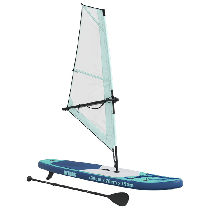 Oppusteligt SUP Board med Sejl HYDROS 330 x 76 x 15 cm Turkis