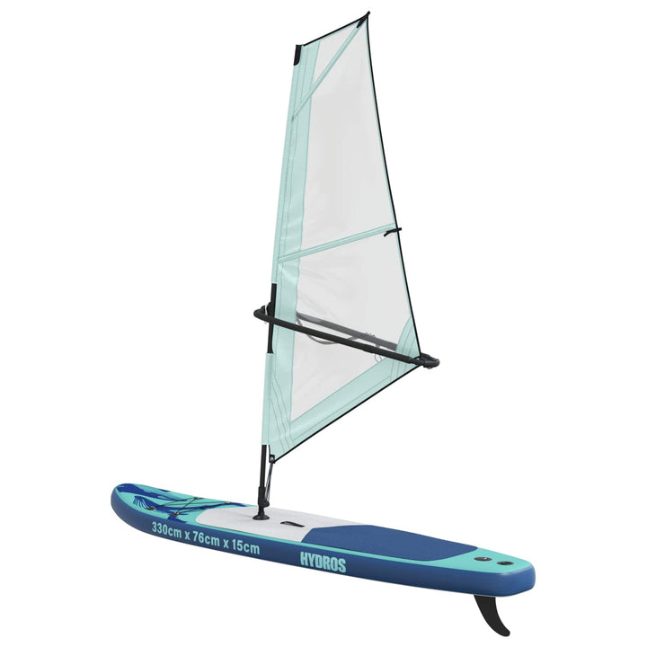 Oppusteligt SUP Board med Sejl HYDROS 330 x 76 x 15 cm Turkis