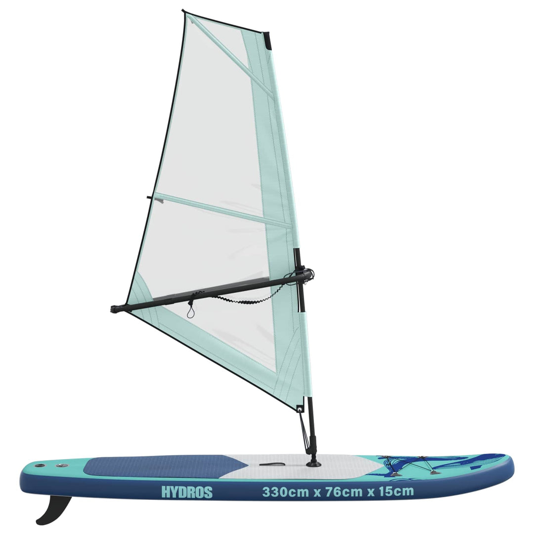 Oppusteligt SUP Board med Sejl HYDROS 330 x 76 x 15 cm Turkis