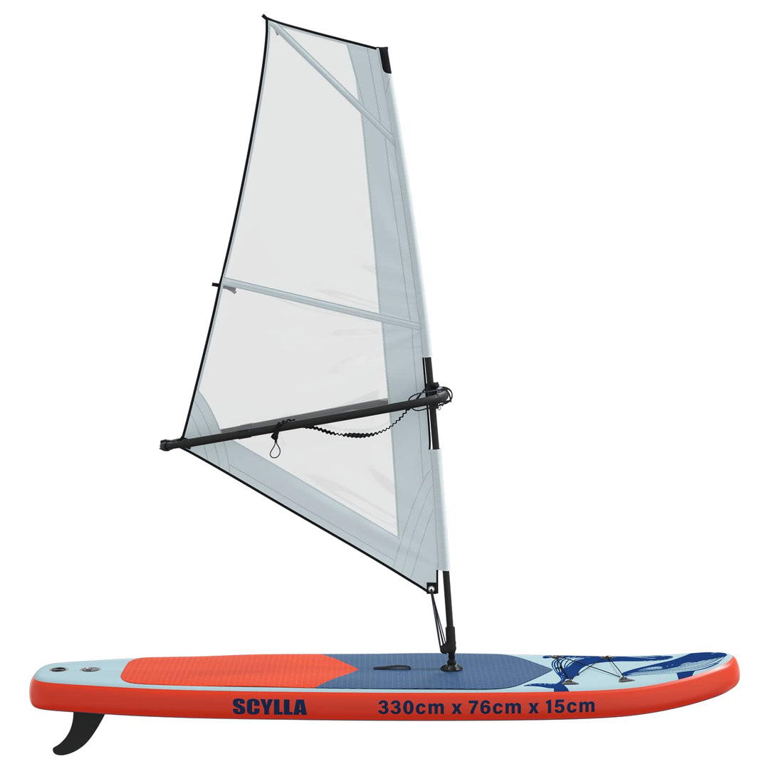 Oppusteligt SUP Board med Sejl SCYLLA 330 x 76 x 15 cm Blå