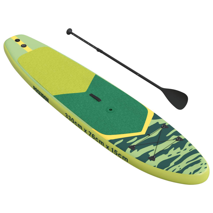 Oppusteligt SUP Board med Sejl POSEIDON 330 x 76 x 15 cm Grøn