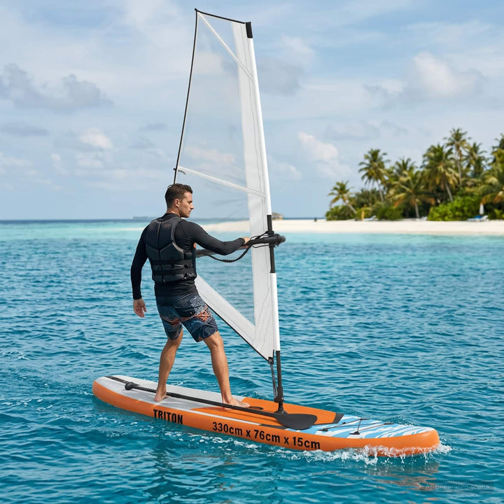 Oppusteligt SUP Board med Sejl TRITON 330 x 76 x 15 cm Blå