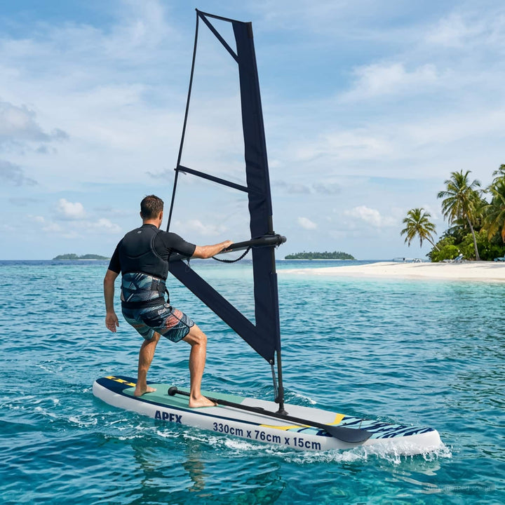 Oppusteligt SUP Board med Sejl APEX 330 x 76 x 15 cm Blå