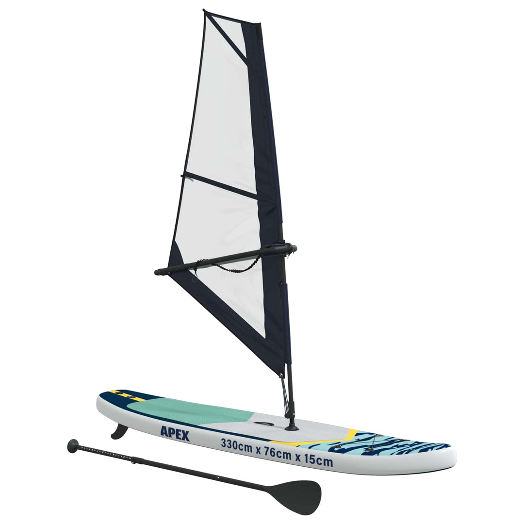 Oppusteligt SUP Board med Sejl APEX 330 x 76 x 15 cm Blå