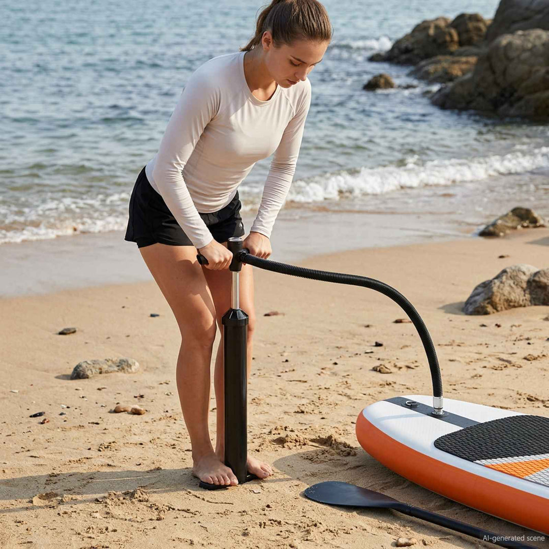SUP Håndpumpe med Måler Sort 24 x 7,5 x 58 cm PP