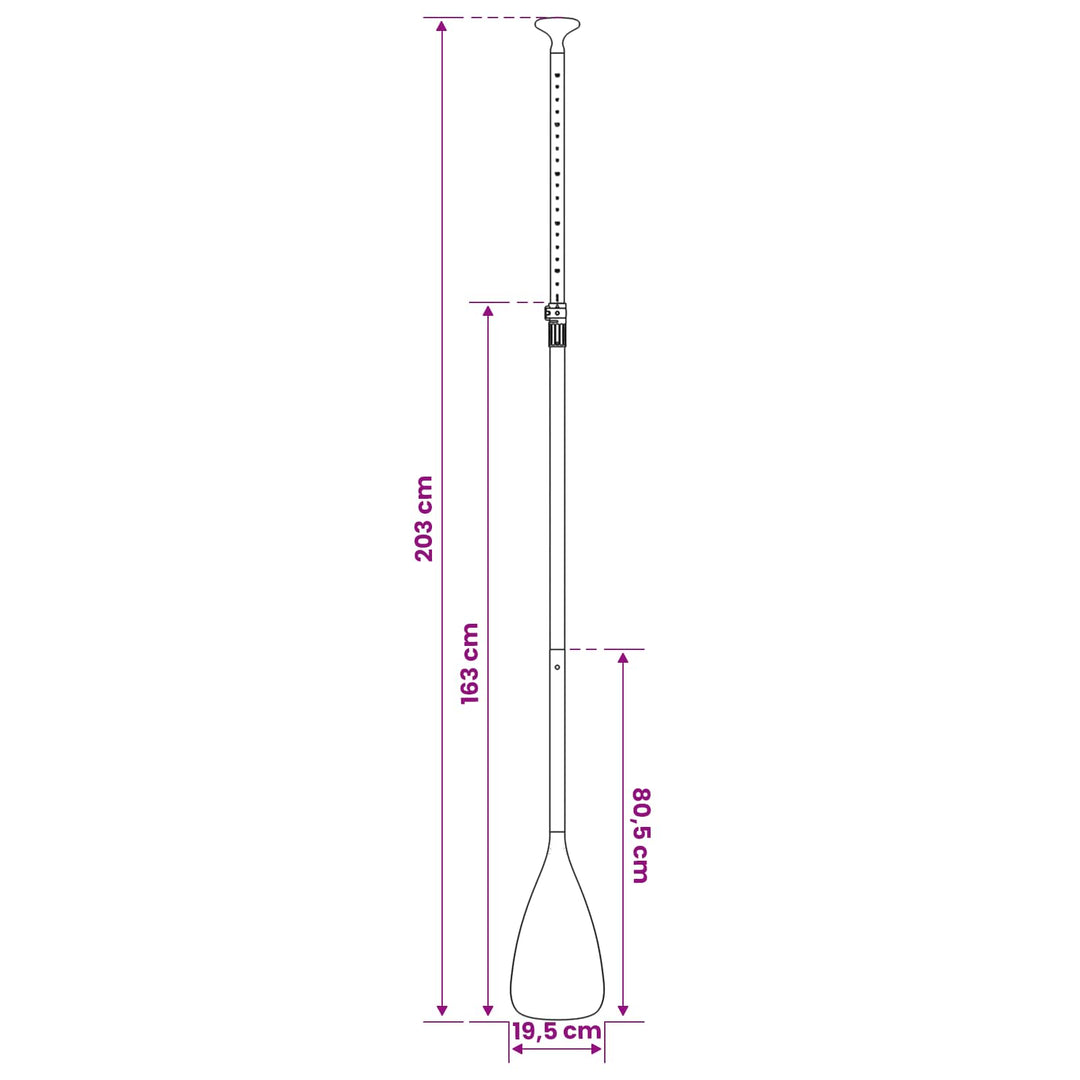 2 i 1 Kayak & SUP Paddle 203 x 19,5 cm Sort
