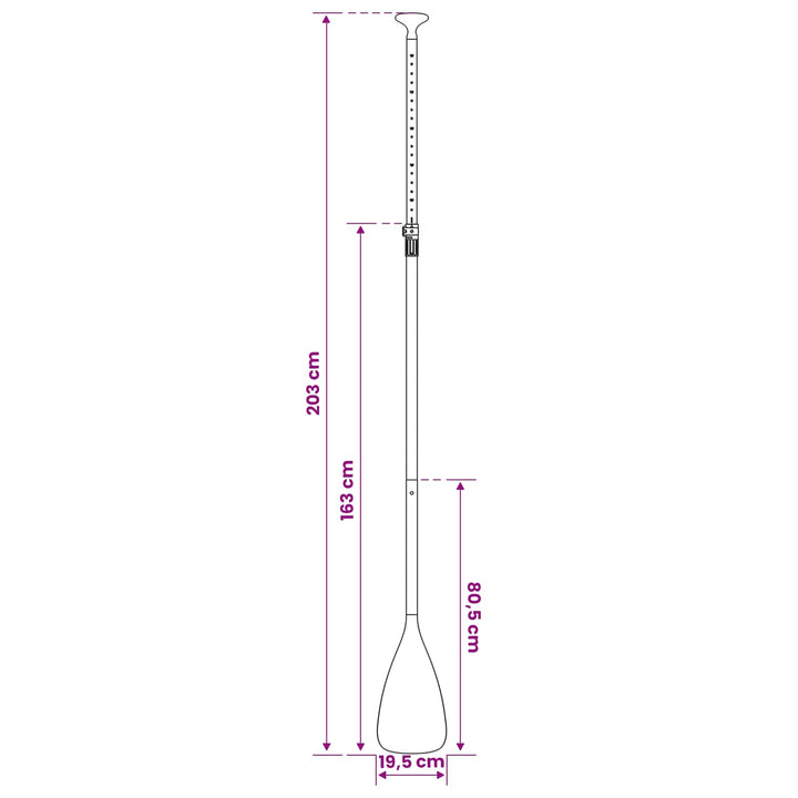 2 i 1 Kayak & SUP Paddle 203 x 19,5 cm Sort