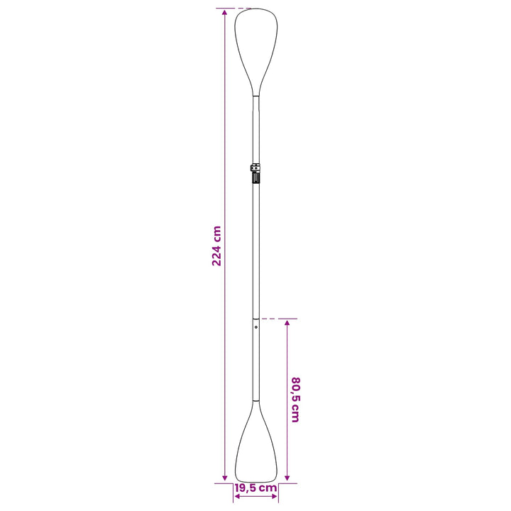 2 i 1 Kayak & SUP Paddle 203 x 19,5 cm Sort