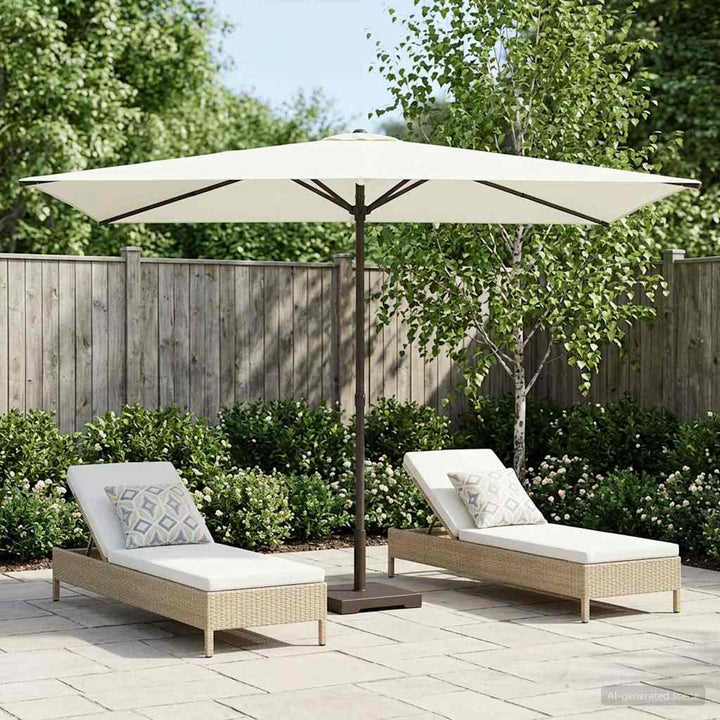 Havesol 200 x 300 cm Polyester Rektangulær Cremefarvet