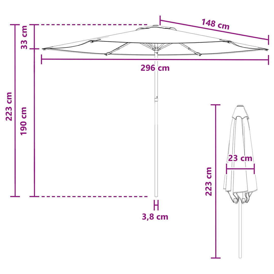 Havesol 300 x 300 cm Polyester Rektangulær Gul og Hvid