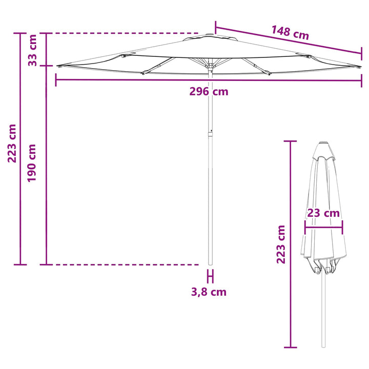 Havesol 300 x 300 cm Polyester Rektangulær Gul og Hvid