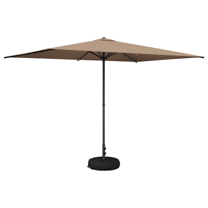 Haveparasol med base 200 x 300 cm Polyester Rektangulær Gråbrun