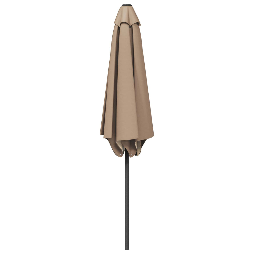 Haveparasol med base 230 x 230 cm Polyester Rektangulær Gråbrun