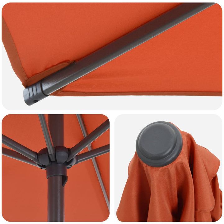 Haveparasol med base 230 x 230 cm Polyester Rektangulær