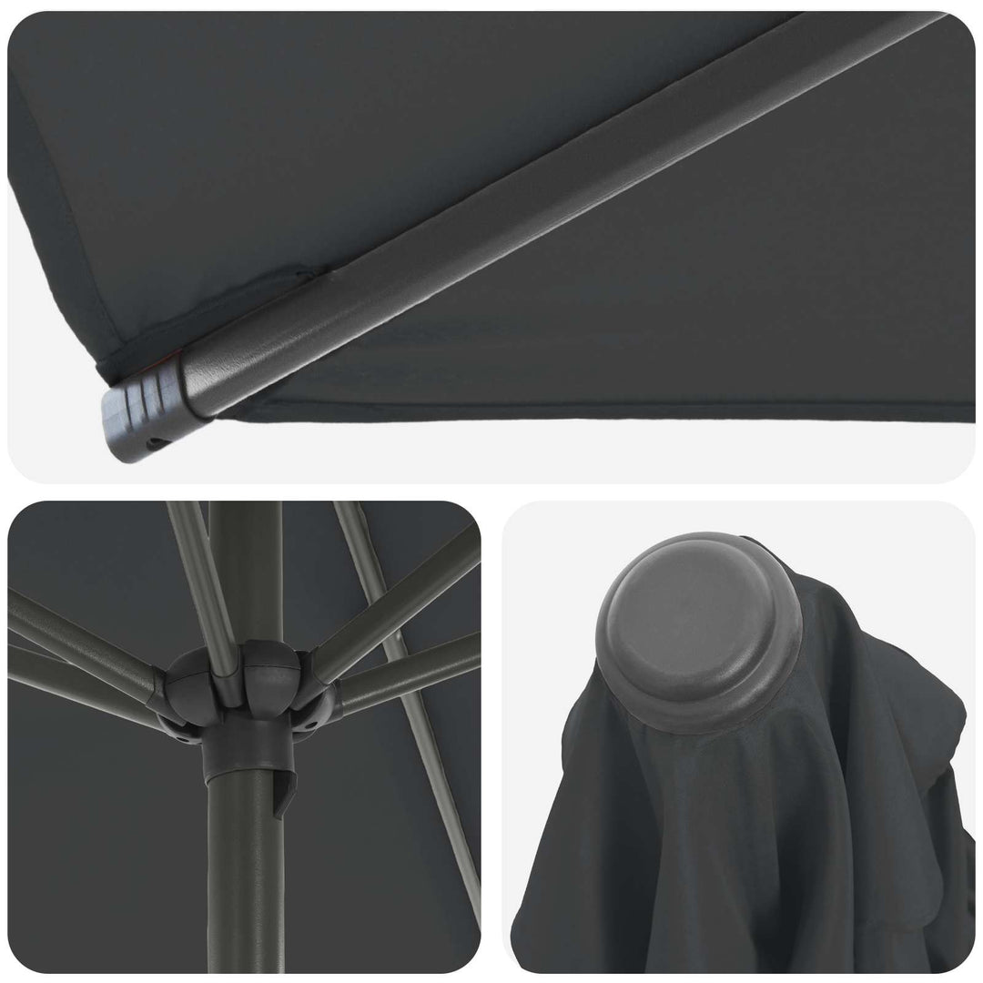 Haveparasol med base 270 x 270 cm Polyester Rektangulær
