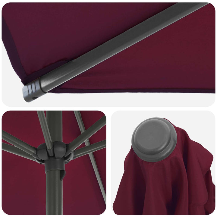 Haveparasol med base 270 x 270 cm Polyester Rektangulær