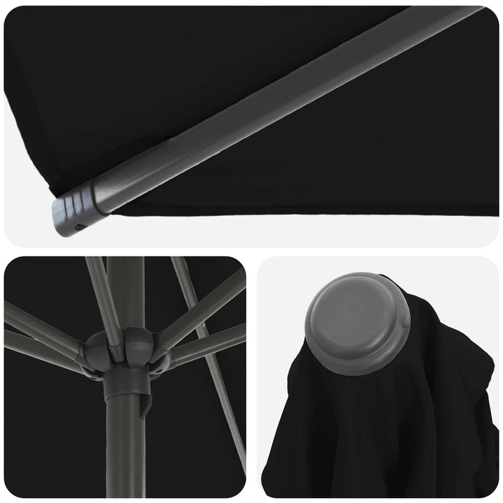 Haveparasol med base 300 x 300 cm Polyester Rektangulær Sort