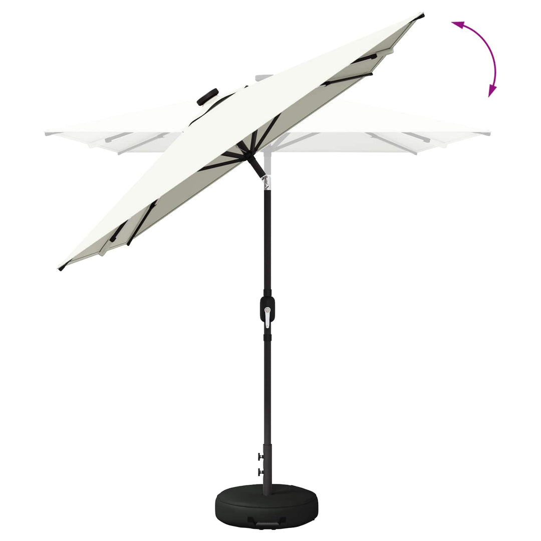 Haveparasol med LED lys og fod 200 x 300 cm Polyester