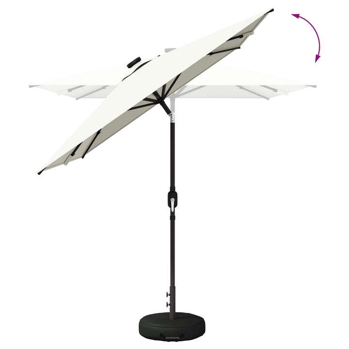 Haveparasol med LED lys og fod 200 x 300 cm Polyester