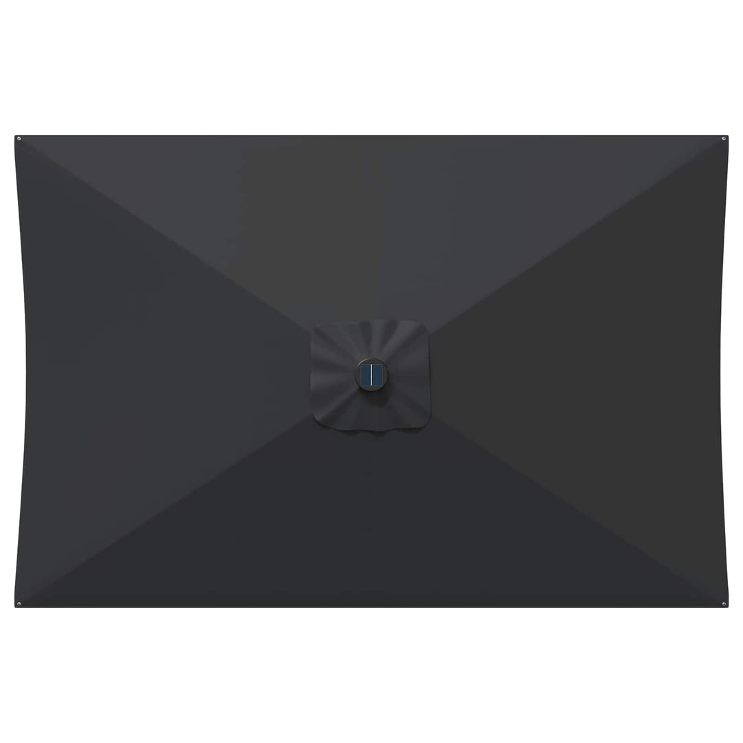 Haveparasol med LED lys og fod 200 x 300 cm Polyester Antracit