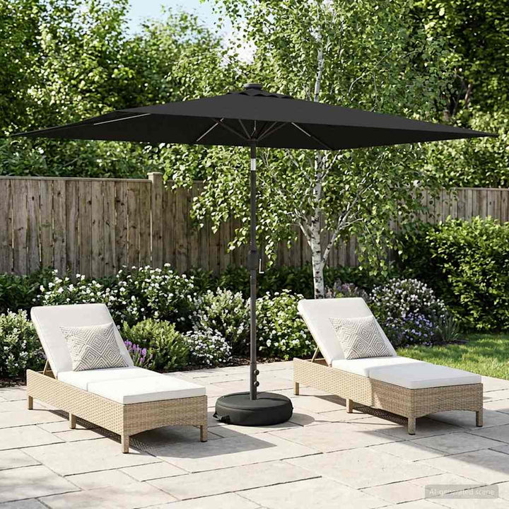 Have Parasol med LED Lygter 200 x 300 cm Polyester Sort