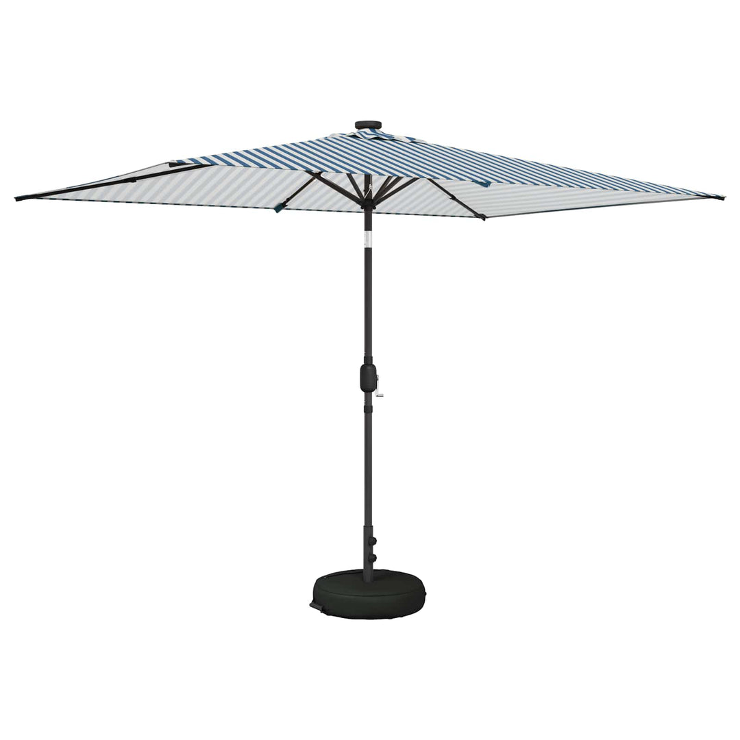 Have Parasol med LED Lygter 200 x 300 cm Polyester Blå og Hvid