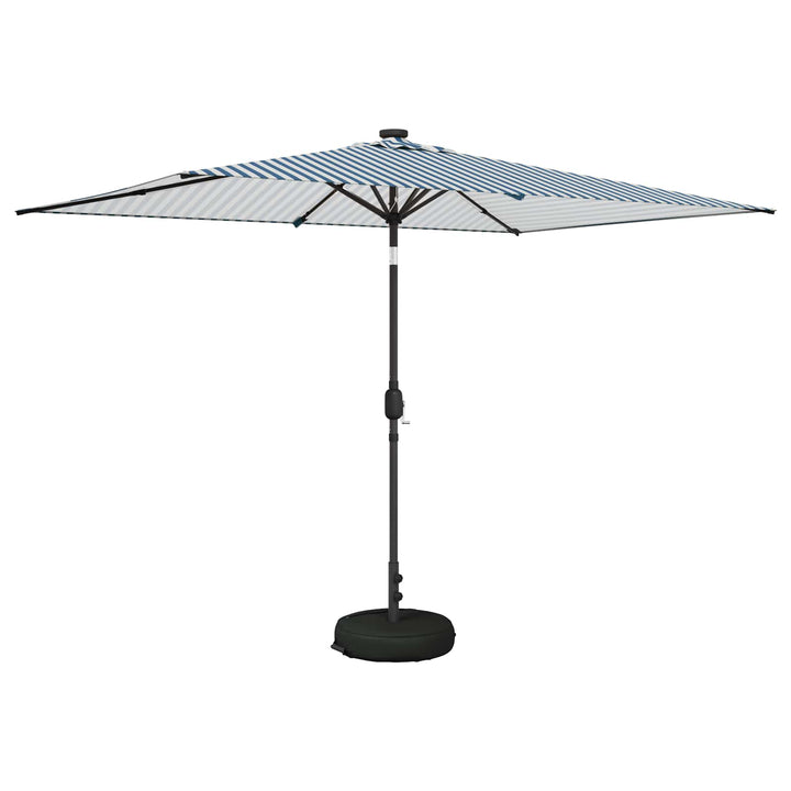 Have Parasol med LED Lygter 200 x 300 cm Polyester Blå og Hvid
