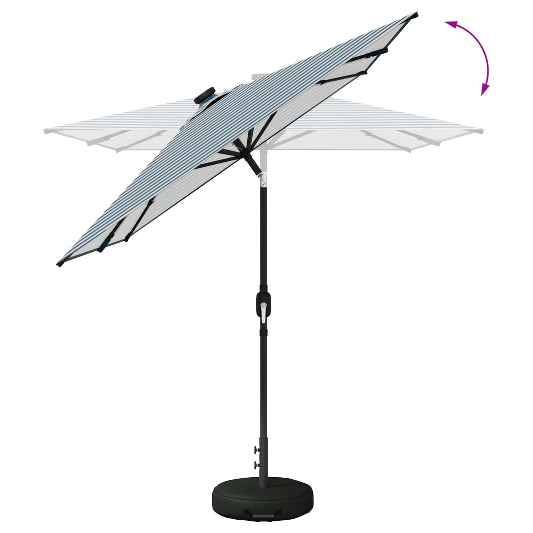 Have Parasol med LED Lygter 200 x 300 cm Polyester Blå og Hvid