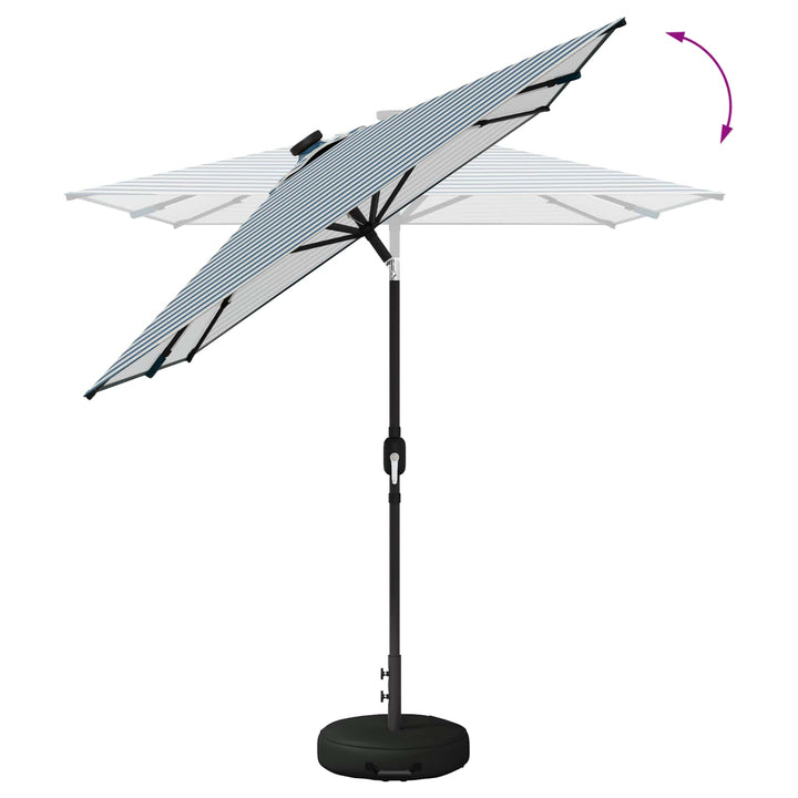 Have Parasol med LED Lygter 200 x 300 cm Polyester Blå og Hvid