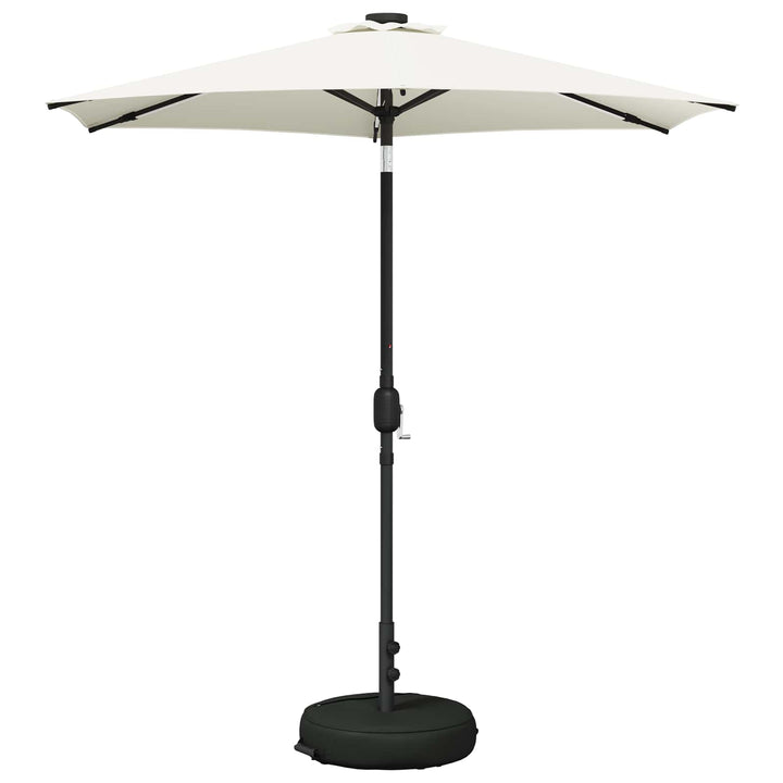 Haveparasol med LED lys og fod 230 x 230 cm Polyester