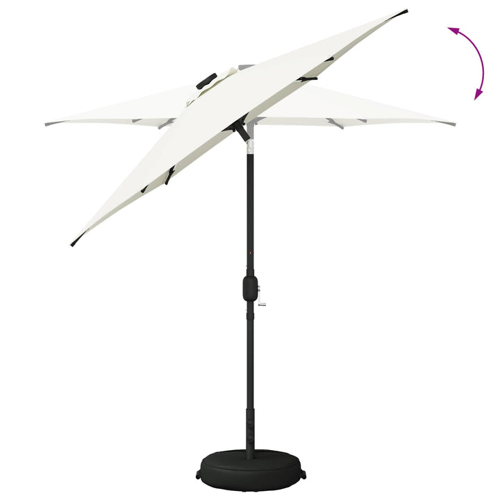 Haveparasol med LED lys og fod 230 x 230 cm Polyester