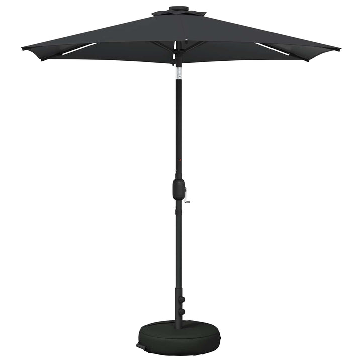 Haveparasol med LED lys og fod 230 x 230 cm Polyester Antracit