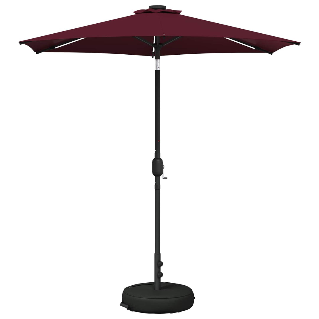 Haveparasol med LED lys og fod 230 x 230 cm Polyester