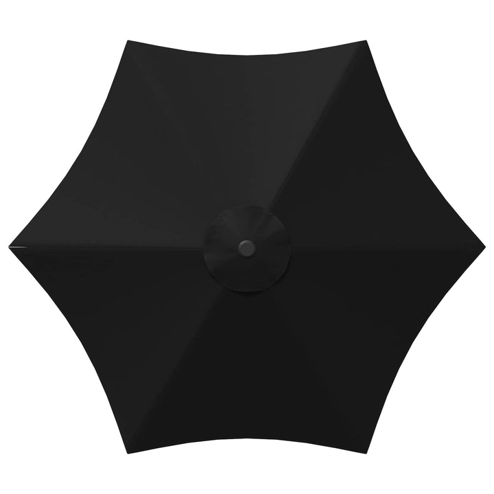 Haveparasol med LED lys og fod 230 x 230 cm Polyester Sort