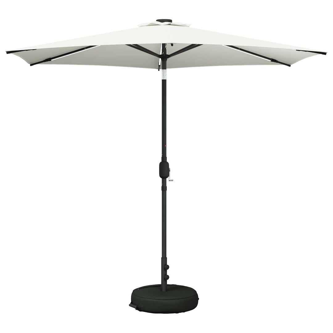 Haveparasol med LED lys og fod 270 x 270 cm Polyester