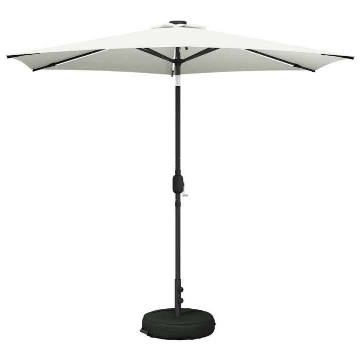Haveparasol med LED lys og fod 270 x 270 cm Polyester
