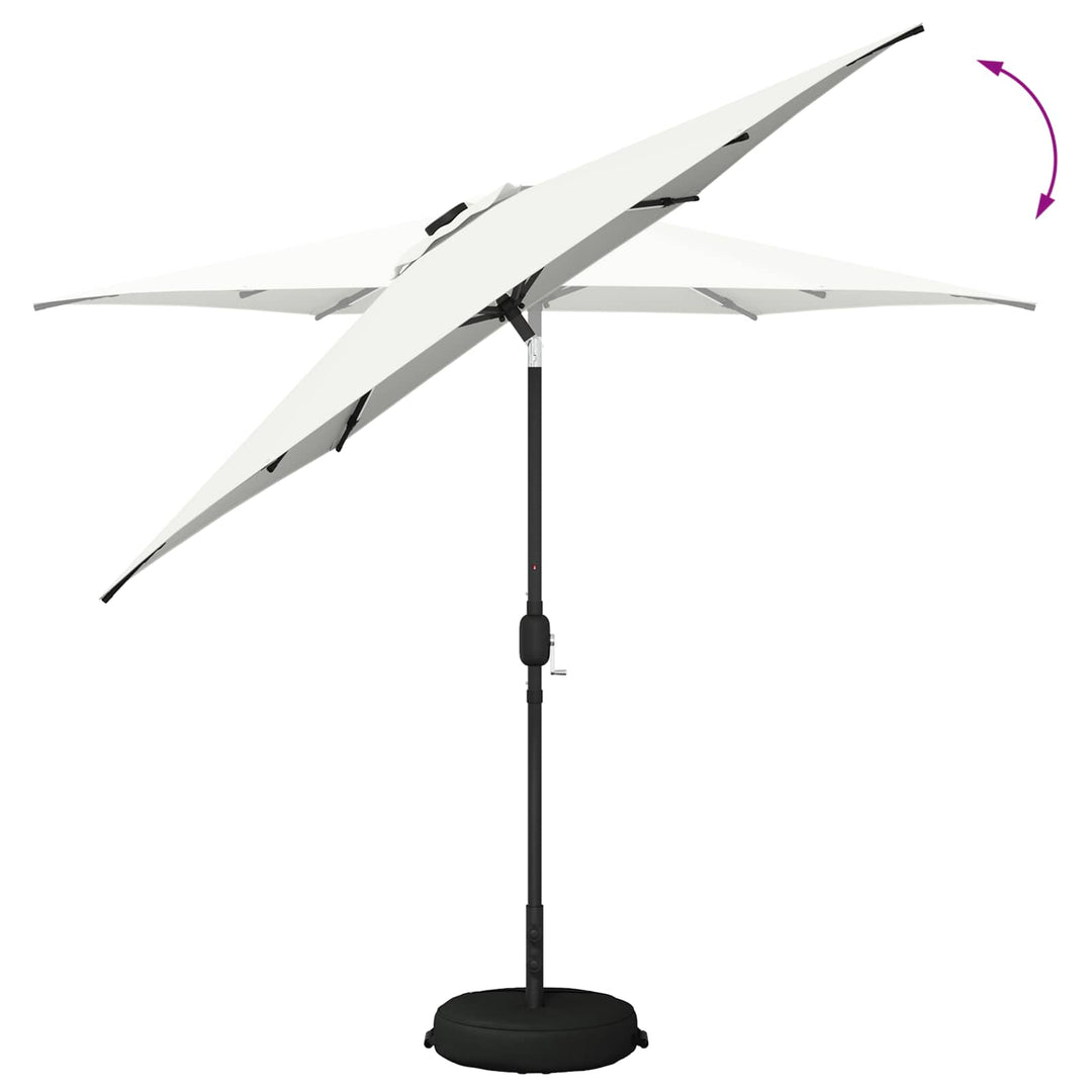 Haveparasol med LED lys og fod 270 x 270 cm Polyester