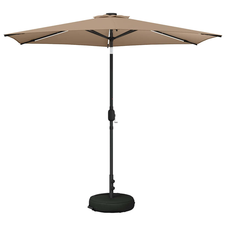 Have Parasol med LED Lygter 270 x 270 cm Polyester Gråbrun