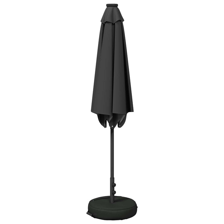Haveparasol med LED lys og fod 270 x 270 cm Polyester Antracit